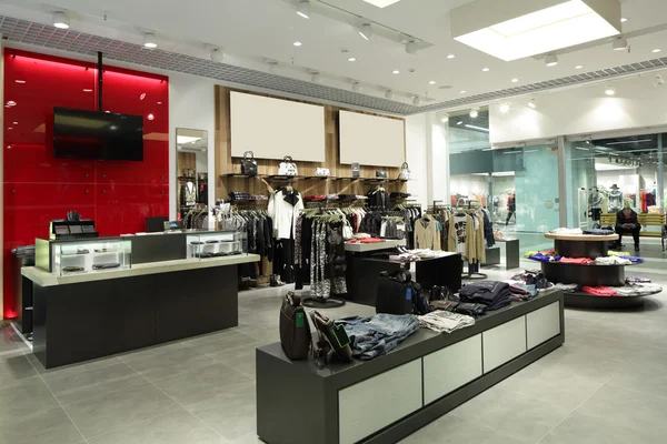 Brand new interior of cloth store — Stock Photo, Image