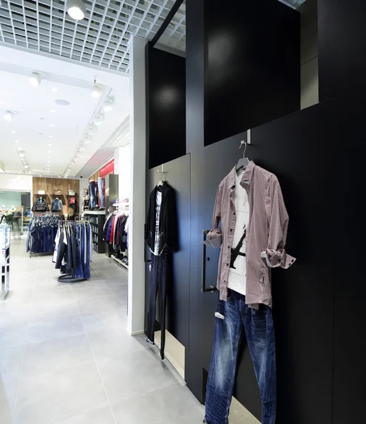 Brand new interior of cloth store — Stock Photo, Image