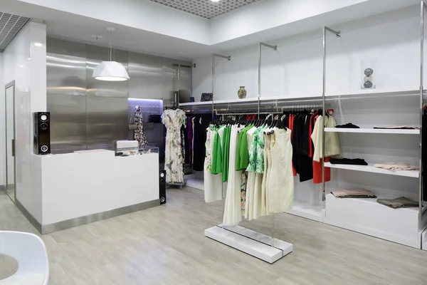 Brand new interior of cloth store — Stock Photo, Image