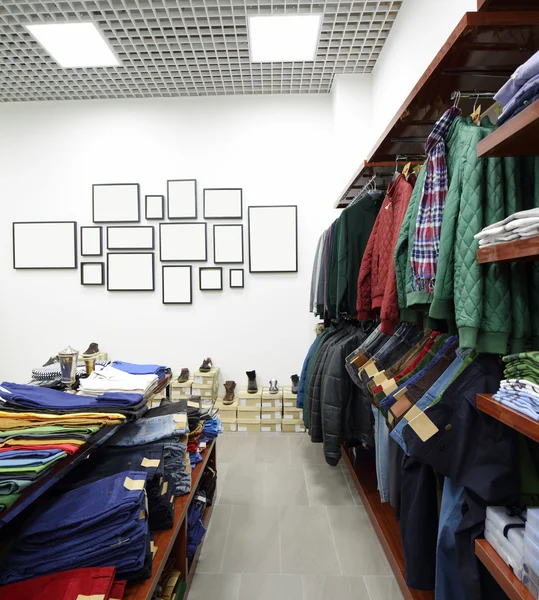 Brand new interior of cloth store — Stock Photo, Image