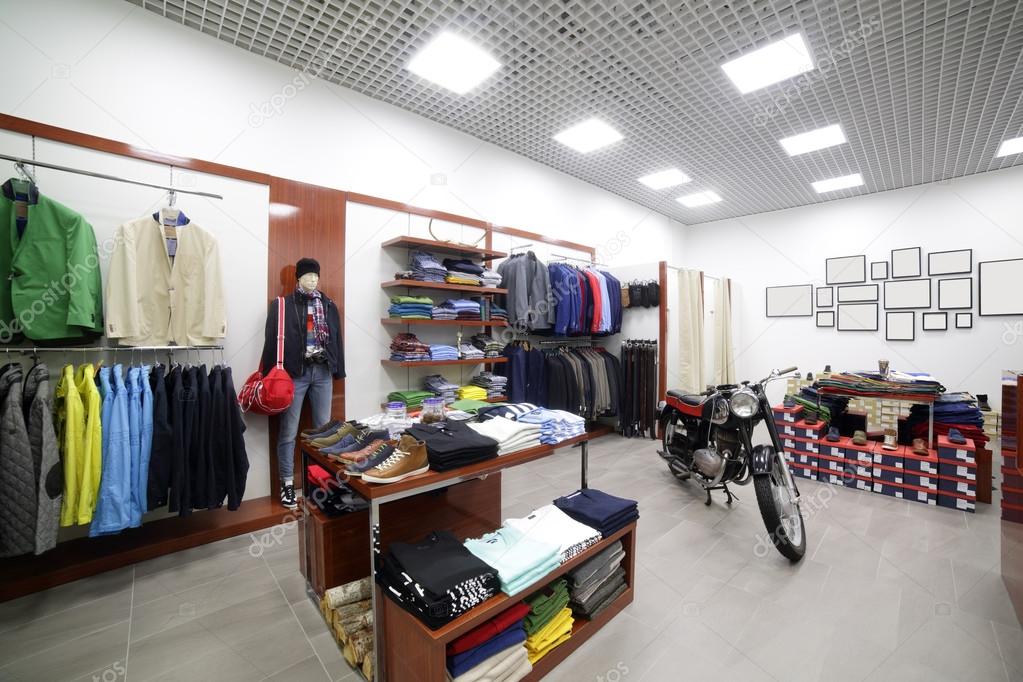 brand new interior of cloth store