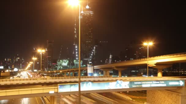 Kavşak trafik Dubai City — Stok video