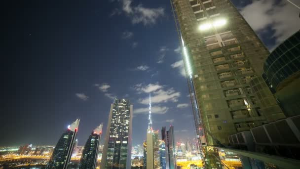 Vista nocturna de Dubai — Vídeos de Stock