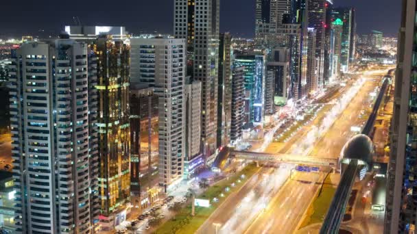 Dubai gece görünümü — Stok video