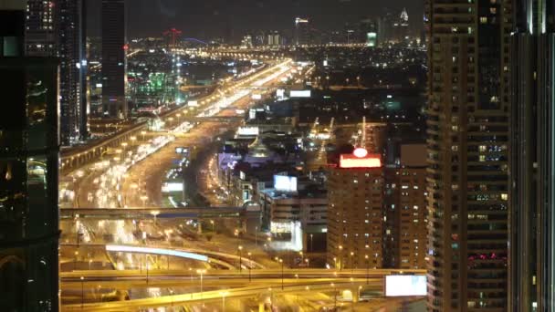 Nachtansicht von Dubai — Stockvideo
