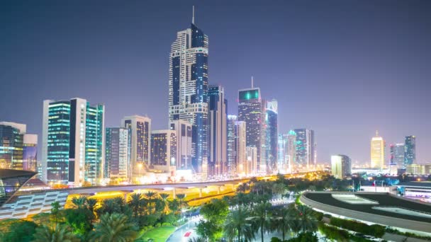 Dubai Nacht Ansicht — Stockvideo