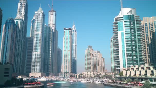 Boats in Dubai marina — Wideo stockowe