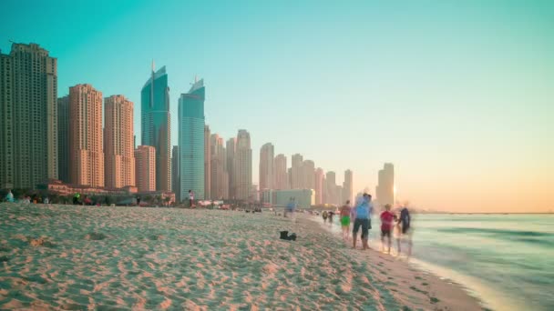 Dubai marina strand — Stockvideo