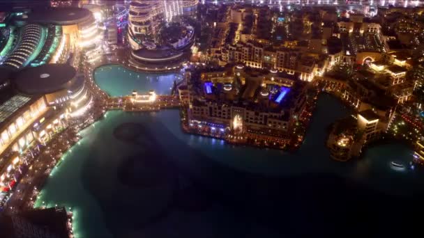 Nacht fontein in Dubai — Stockvideo