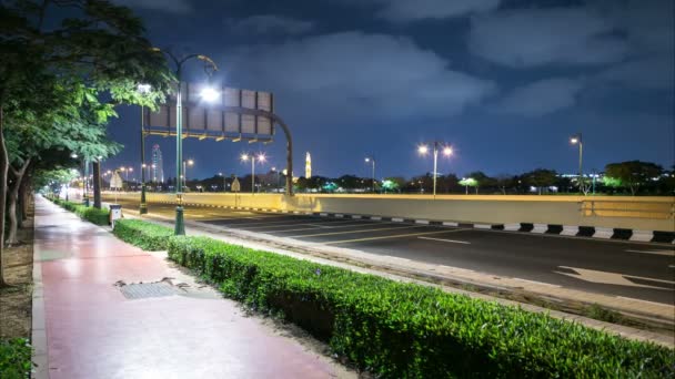 在迪拜的夜交通 — 图库视频影像