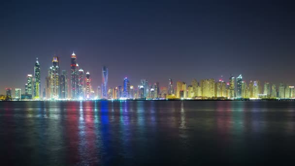 Dubai marina at night — Stock Video