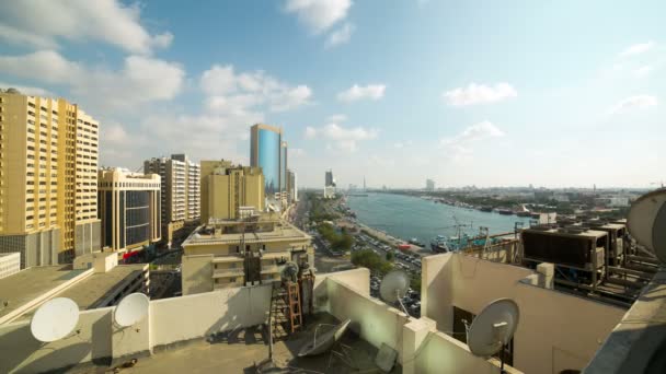 Vue sur Deira et Dubai Creek, Émirats arabes unis — Video