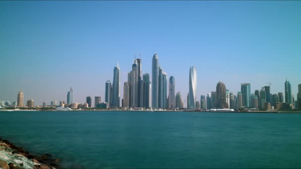 Dubai Marina vista, Emiratos Árabes Unidos — Vídeos de Stock