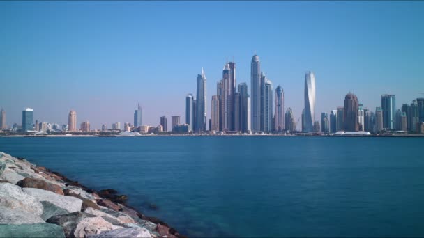 Dubai Marina vista, Emiratos Árabes Unidos — Vídeos de Stock