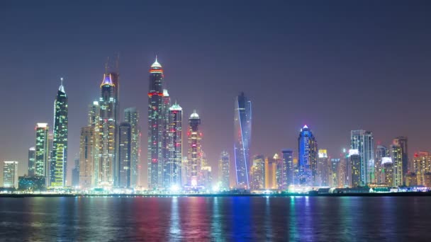 Dubai marina at night — Stock Video