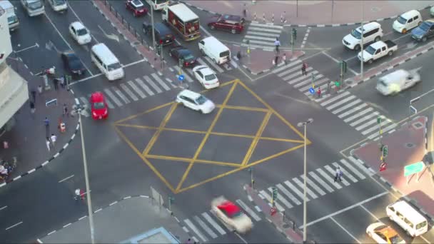 Dubai Deira vägskäl, Förenade Arabemiraten — Stockvideo