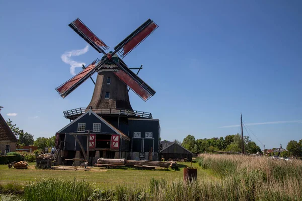 Old Dutch Windmill Blue Sky — Stock Photo, Image