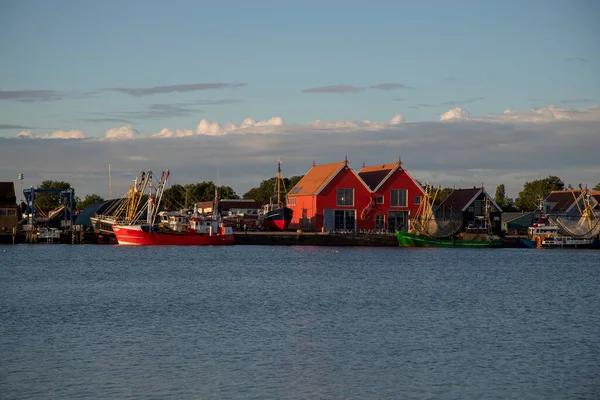 Colorful Houses Harbor Zoutkamp — Stock Photo, Image