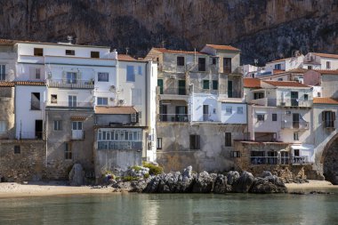 Cefalu, Sicilya adasının ortaçağ köyü, Palermo ili, İtalya