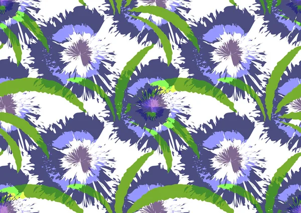 Seamless pattern with cornflowers. Watercolor effect. Floral pattern. Vector background. — Stock Vector