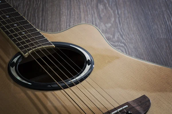 Guitarra acústica close-up — Foto de Stock