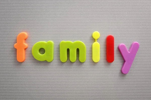 Plastic letter toy FAMILY — Stock Photo, Image