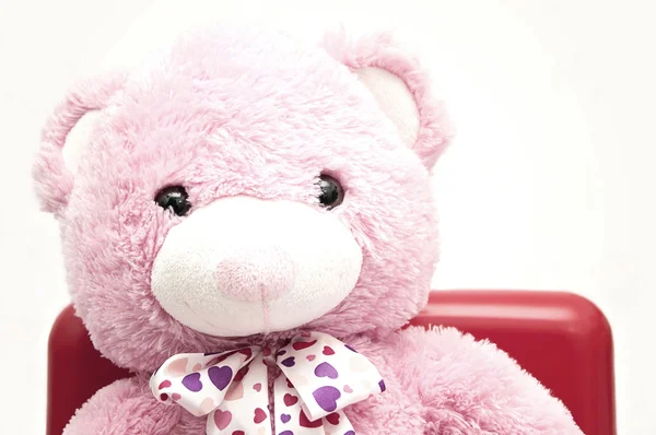 Uma boneca de urso rosa — Fotografia de Stock