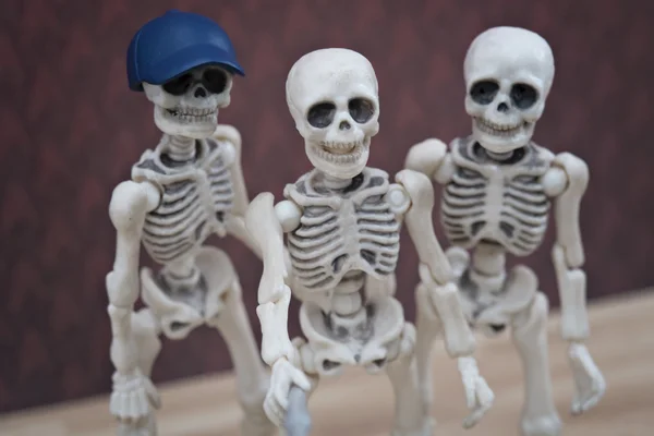 Tres esqueletos autorretrato — Foto de Stock