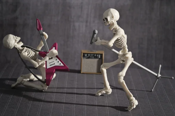 Skelett rockband — Stockfoto