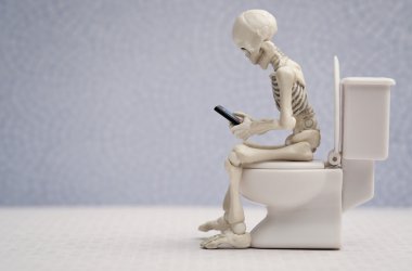 Smartphone ve tuvalet oturum
