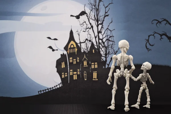 Skelette halloween night lizenzfreie Stockfotos