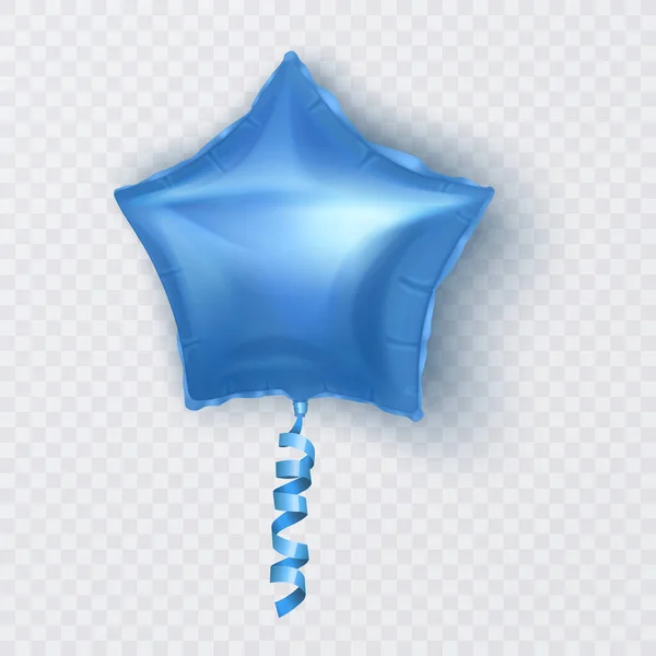 Ballon vectoriel avec forme d'étoile de couleur bleue, ballon sur fond blanc. Élément de décoration festive pour la Saint-Valentin ou le mariage. Illustration du vecteur Eps 10 — Image vectorielle