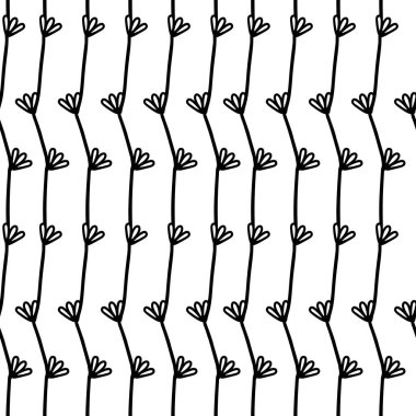 Kusursuz, uçsuz bucaksız desen, beyaz arka planda el çizimi dallar ve çiçekler. Ambalaj kağıdı ya da oda dekorasyonu için mükemmel, vektör biçimi 10