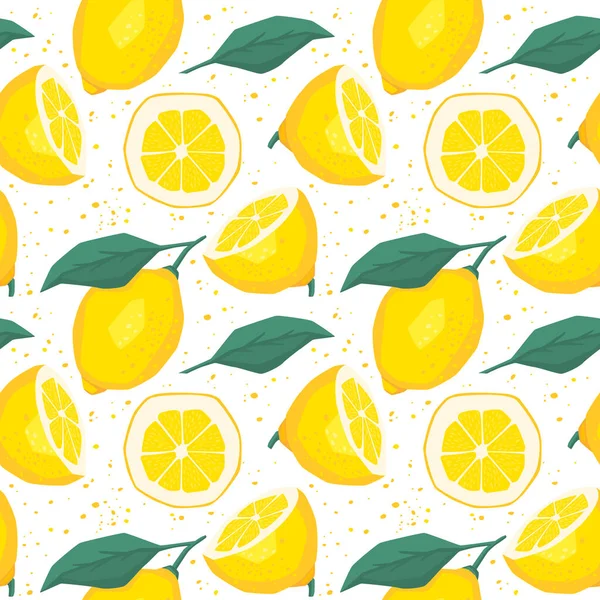 Citron et citron vert citronné sans couture, motif sans fin vecteur eps 10 illustration — Image vectorielle