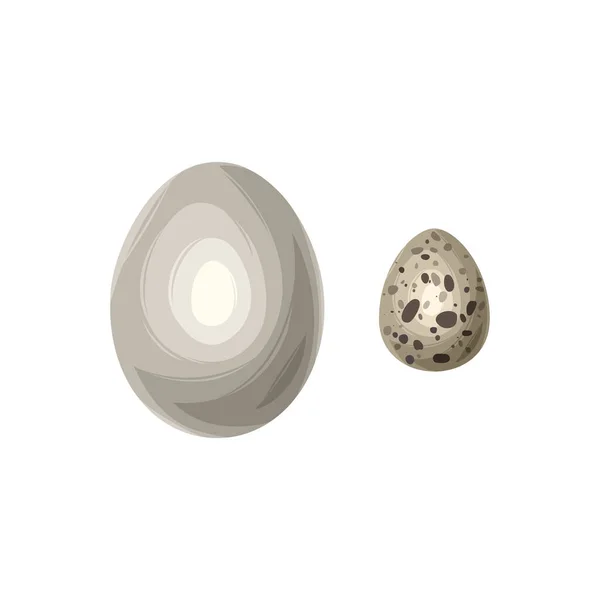 Uovo Pollo Quaglia Stile Cartone Animato Sfondo Bianco — Vettoriale Stock