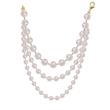 Gerçekçi beyaz inci kolyeler, tatil kartları için dekoratif unsurlar, düğün davetiyeleri.