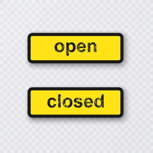 Zamknięte i otwarte znaki na białym tle — Wektor stockowy