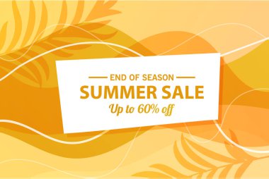 Yaz indirimi afiş şablonu, yaz indirimi reklamınız için parlak arka plan