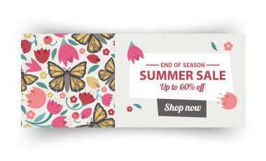 Yaz indirimi afiş şablonu, yaz indirimi reklamınız için parlak arka plan