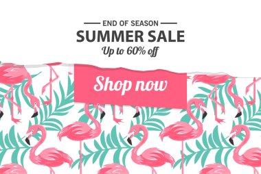 Yaz indirimi afiş şablonu, yaz indirimi reklamınız için parlak arka plan, Vektör illüstrasyonu