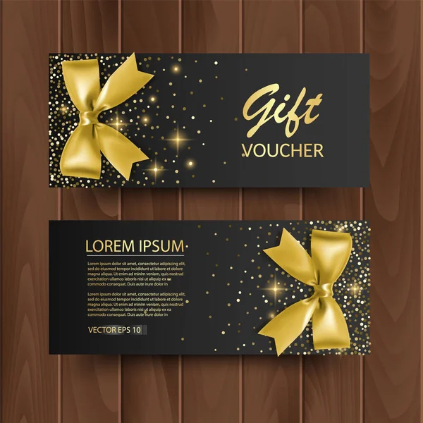 Conjunto Gift Voucher Card Template Publicidade Venda Modelo Com Textura —  Vetores de Stock