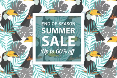 Yaz indirimi afiş şablonu, yaz indirimi reklamınız için parlak arka plan