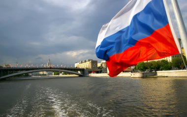 Sayısı Moskova ve Rusya bayrağı