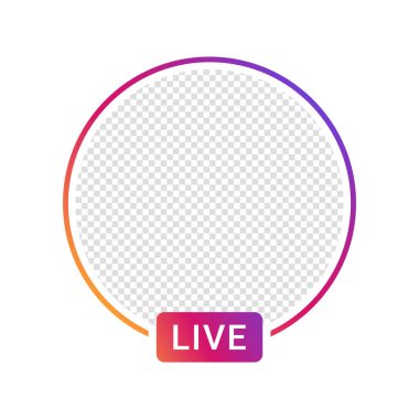 Live video streaming icon for social media. Social media app design element, live streaming, online video. Vector clipart