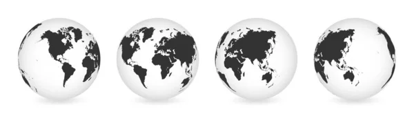 Conjunto Globos Transparentes Terra Mapa Mundo Realista Forma Globo Com —  Vetores de Stock