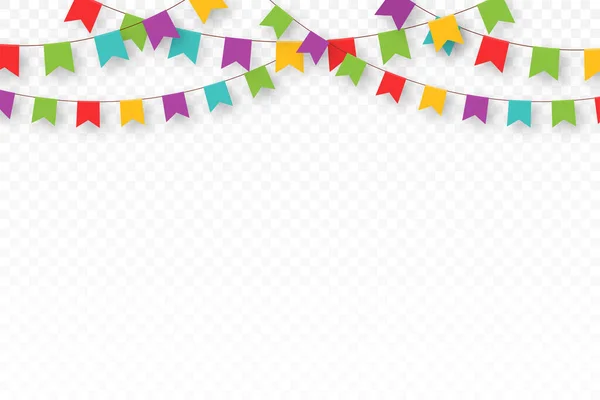 Guirlanda Carnaval Com Galerias Bandeiras Coloridas Decorativas Partido Para Celebração — Vetor de Stock