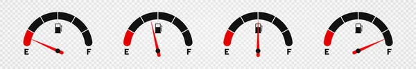 Medidor Combustible Conjunto Indicadores Medidor Combustible Escala Con Flecha Vacío — Vector de stock