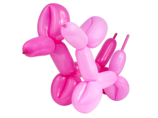 Růžové Řemeslo Balón Pes Izolovaný Bílém — Stock fotografie