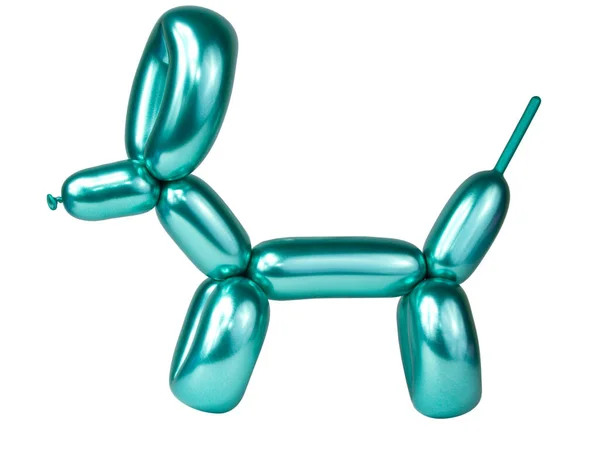 绿色明亮的气球狗被白色隔离 — 图库照片
