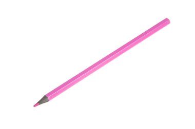 Pembe renkli kalem beyaza izole edilmiş.